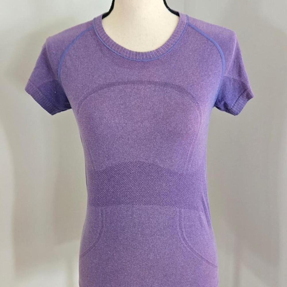 Lululemon womens purple athletic swiftly tech short sleeve top 8